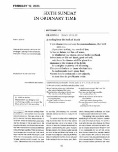 Feb 12 – Sixth Sunday in Ordinary Time | St Will Catholic Church