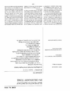 June 16, 2024 – 11th Sunday in Ordinary Time | St Will Catholic Church